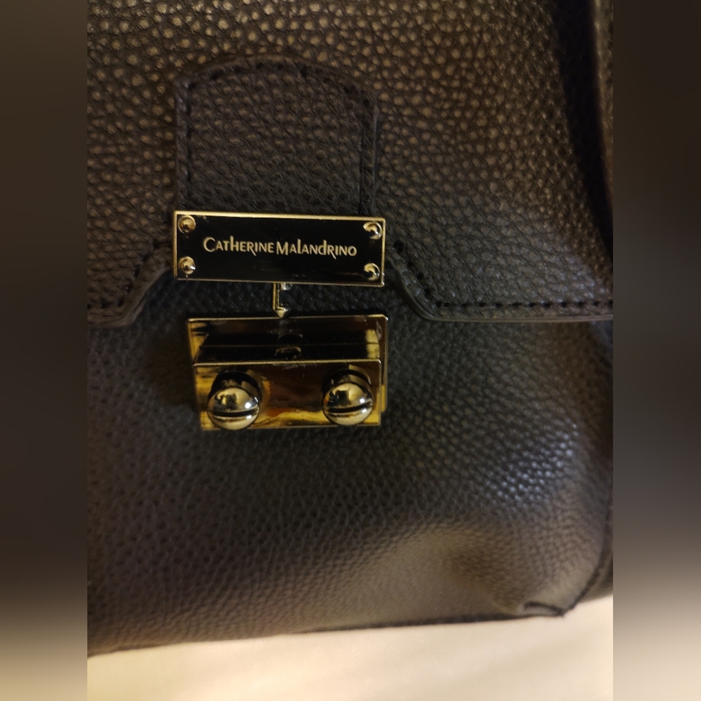 Catherine Malandrino Black  Tote Bag with Gold Accents - Picture 10 of 14